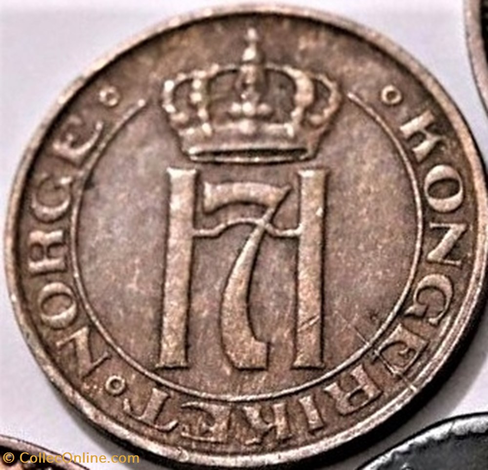 Haakon VII of Norway - 1 Øre 1928 monnaies monde norvege haakon vii of norway 1 re 1928