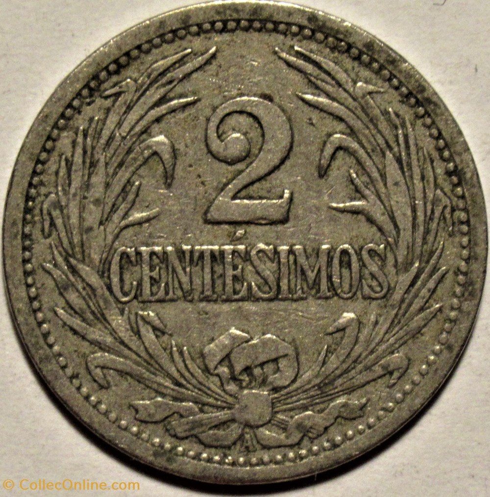 Uruguay - 2 Centésimos 1909 A monnaies monde uruguay 2 centesimos 1909 a