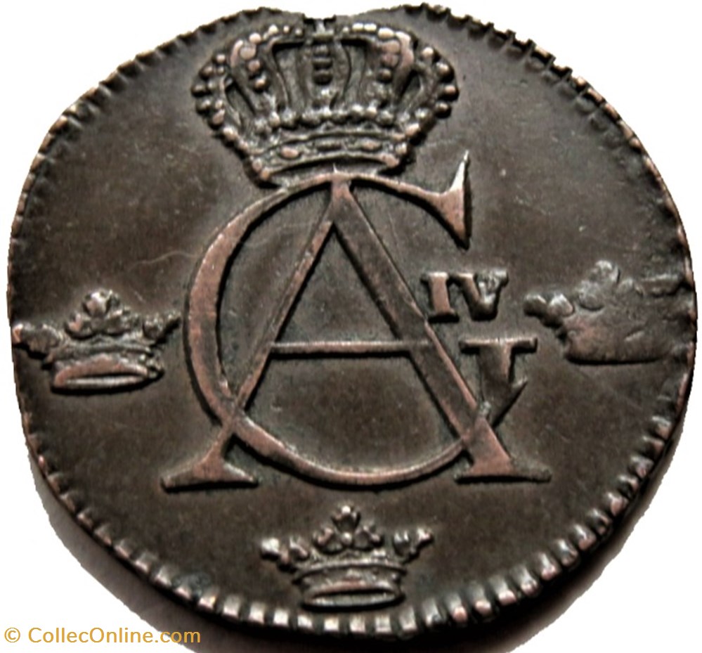 Sweden - Gustav IV Adolf - 1/4 Skilling 1807 monnaies monde suede sweden gustav iv adolf 1 4 skilling 1807