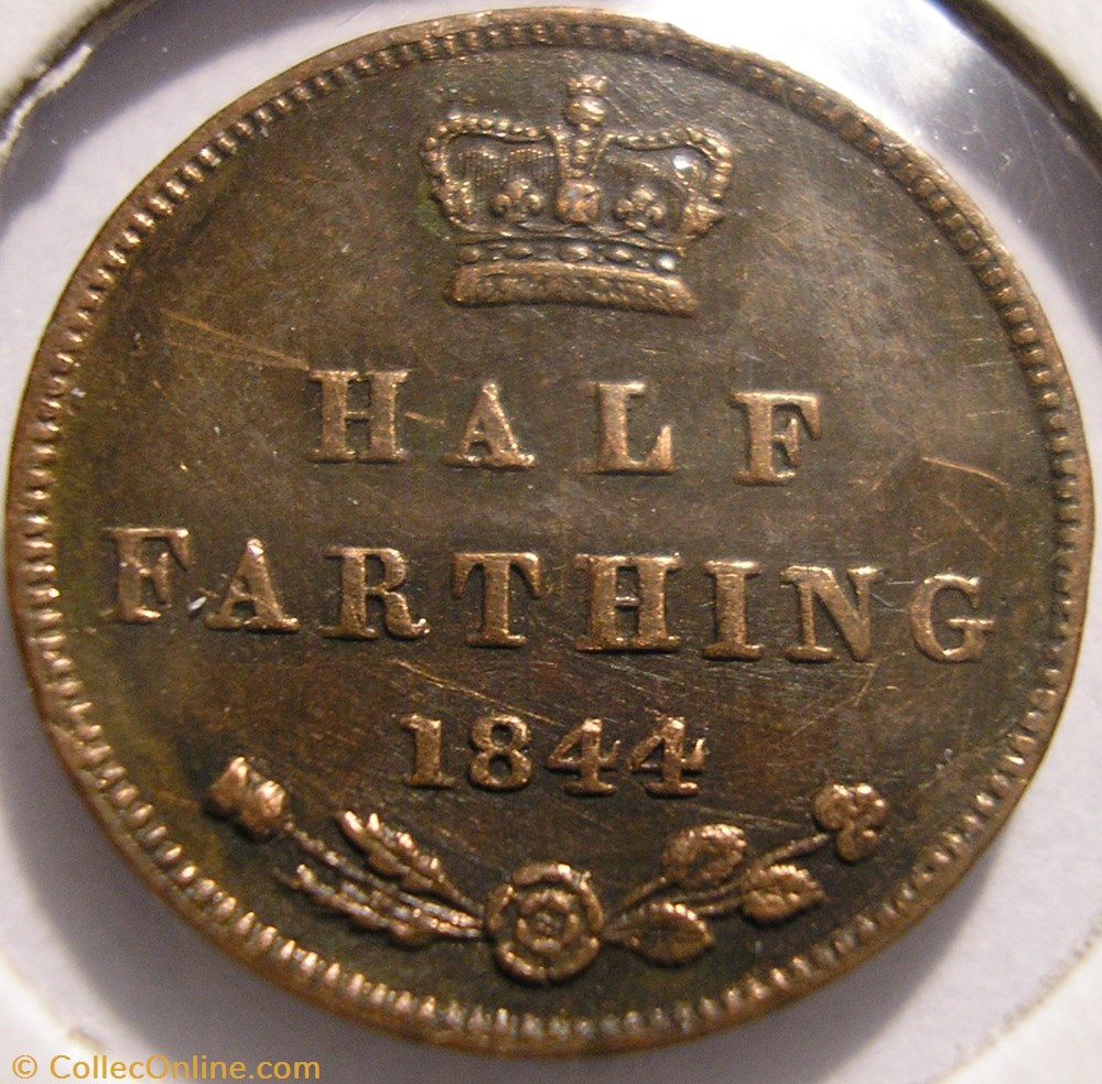 Victoria - Half Farthing 1844 - Kingdom of Great Britain (ex.2) monnaie monde royaume uni victoria half farthing 1844 kingdom of great britain ex 2