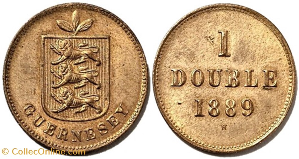 States of Guernsey - 1 Double 1889 monnaies monde ile de guernesey states of guernsey 1 double 1889