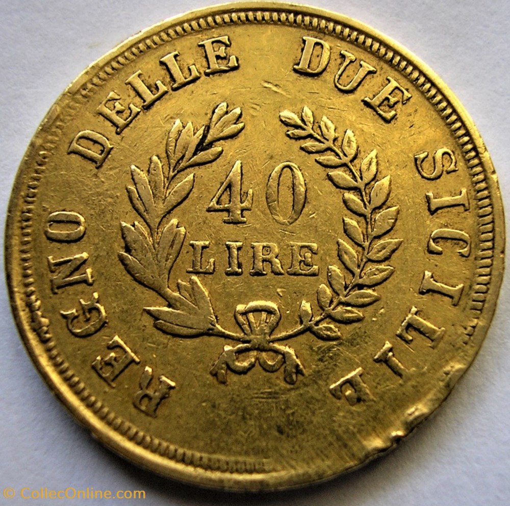 1813 Royaume de Naples, 40 Lire - Joachim Murat monnaies monde italie 1813 royaume de naples 40 lire joachim murat
