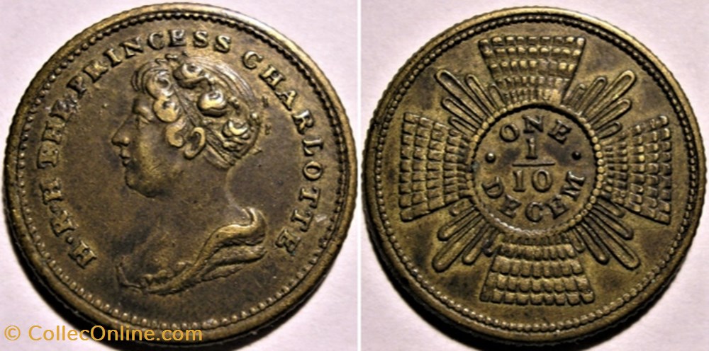 Charlotte, Princess of Wales ca.1810 School Award Token - Great Britain monnaie jeton mereaux charlotte princess of wales ca 1810 school award token great britain