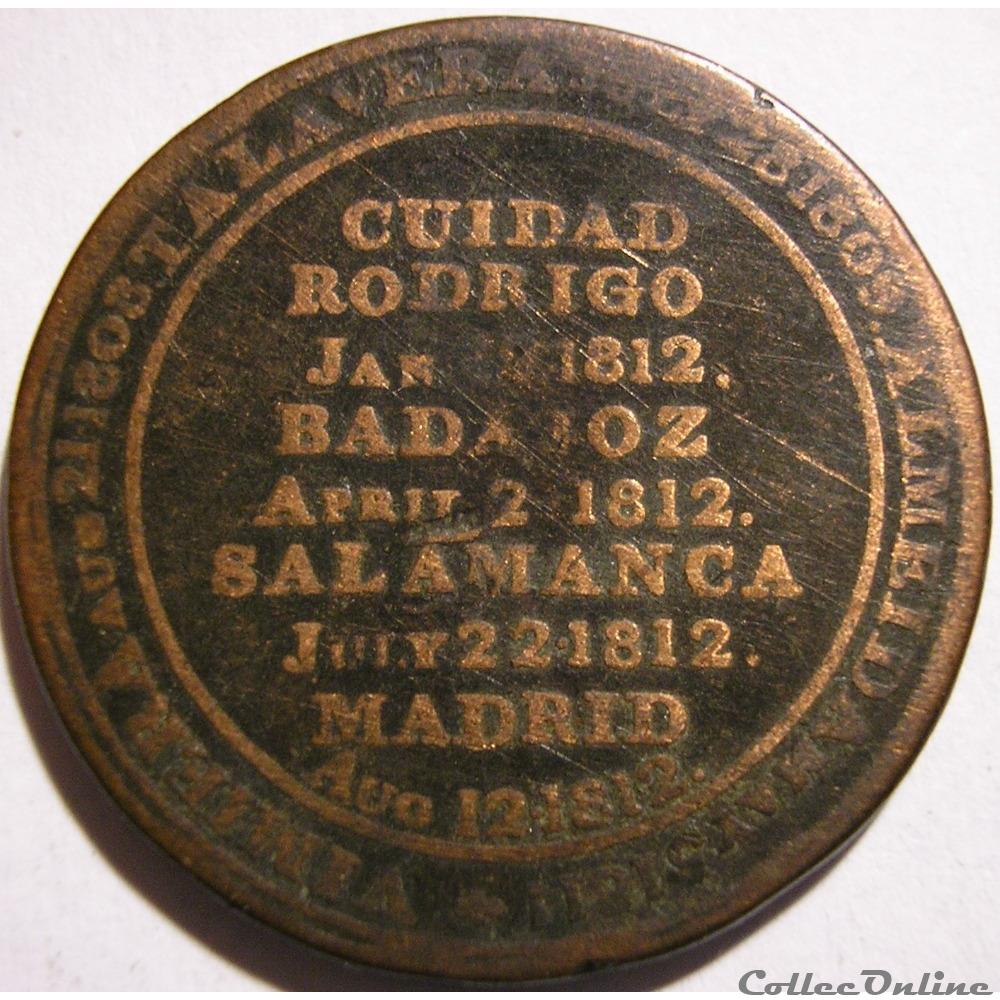 Wellington - HalfPenny 1812 Peninsular token to Madrid monnaie monde canadum wellington halfpenny 1812 peninsular token to madrid