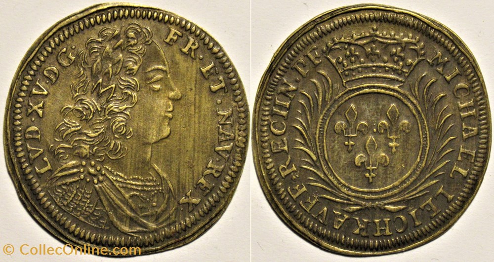 Louis XV - c.1725, Rechenpfennig par Michael Leichkauff monnaies paranumismatique jetons poids louis xv c 1725 rechenpfennig par michael leichkauff