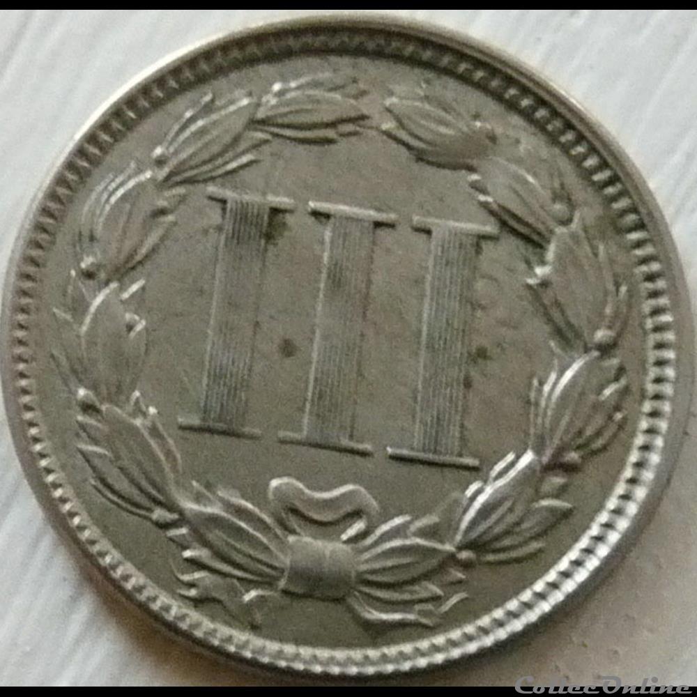 monnaie monde etat uni 1865 3 cents