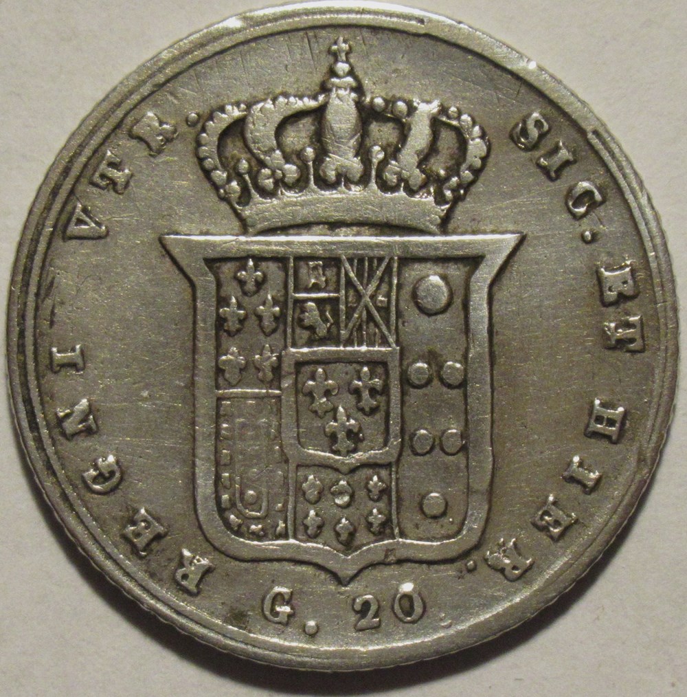 1847 Royaume de Naples, 20 Grana - Ferdinando II monnaies monde italie 1847 royaume de naples 20 grana ferdinando ii