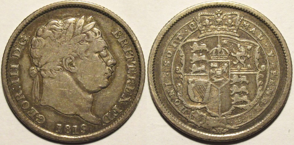 George III - 1 Shilling 1819 - United Kingdom of Great Britain monnaies monde royaume george iii 1 shilling 1819 united kingdom of great britain