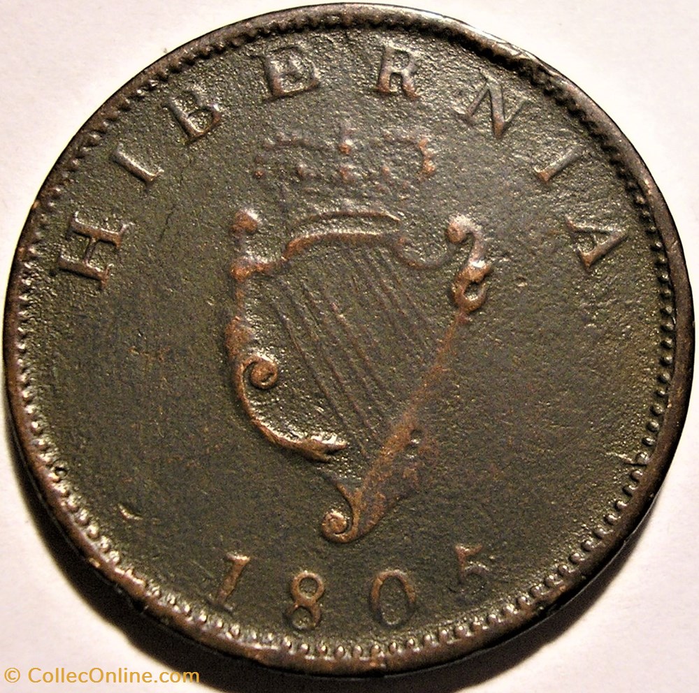 George III - Half Penny 1805 Ireland (ex.3) monnaies monde royaume uni george iii half penny 1805 ireland ex 3
