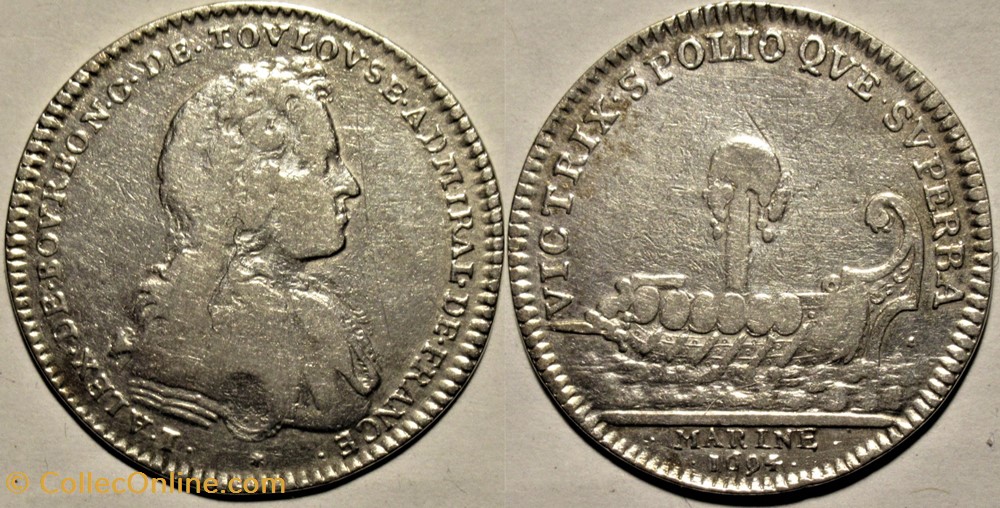 Louis-Alexandre de Bourbon - 1694, Jeton de la Marine Royale monnaies paranumismatique jetons poids louis alexandre de bourbon 1694 jeton de la marine royale