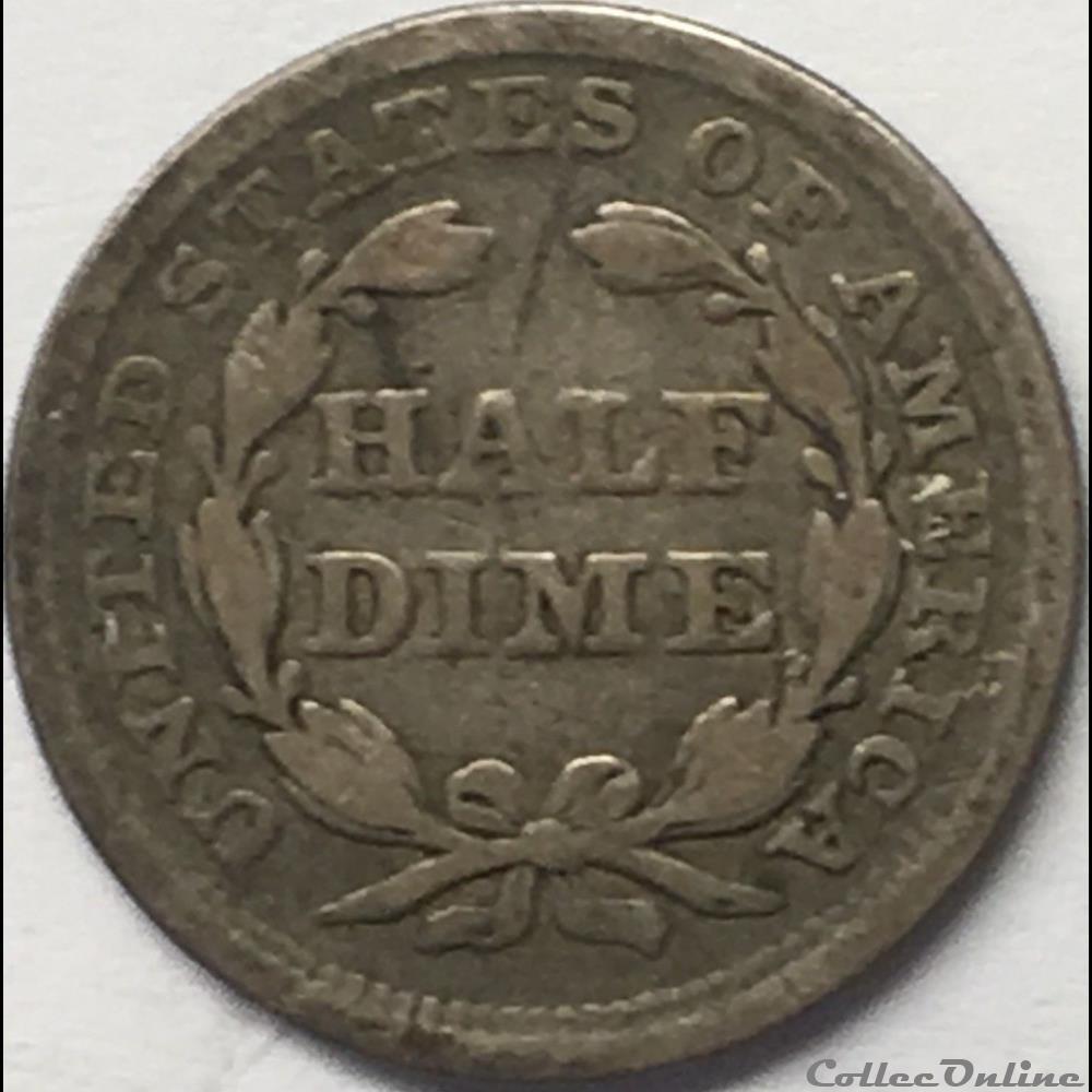 monnaies monde etats unis 1852 half dime ex 2