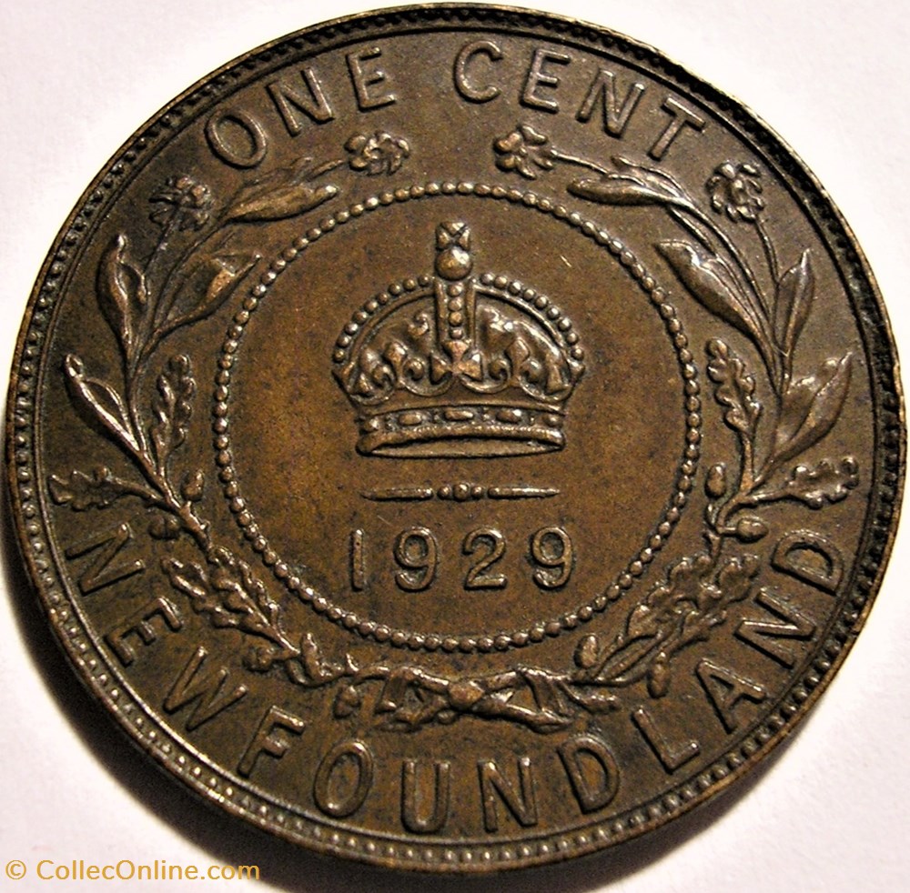 monnaie monde canadum george v one cent 1929 newfoundland