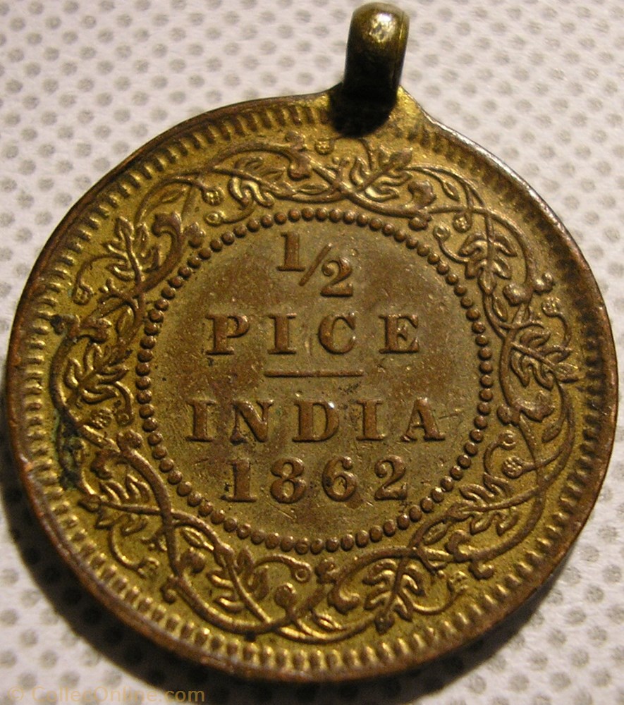 Victoria - 1/2 Pice 1862 Calcutta - British India 3 monnaie monde inde victoria 1 2 pice 1862 calcutta british india