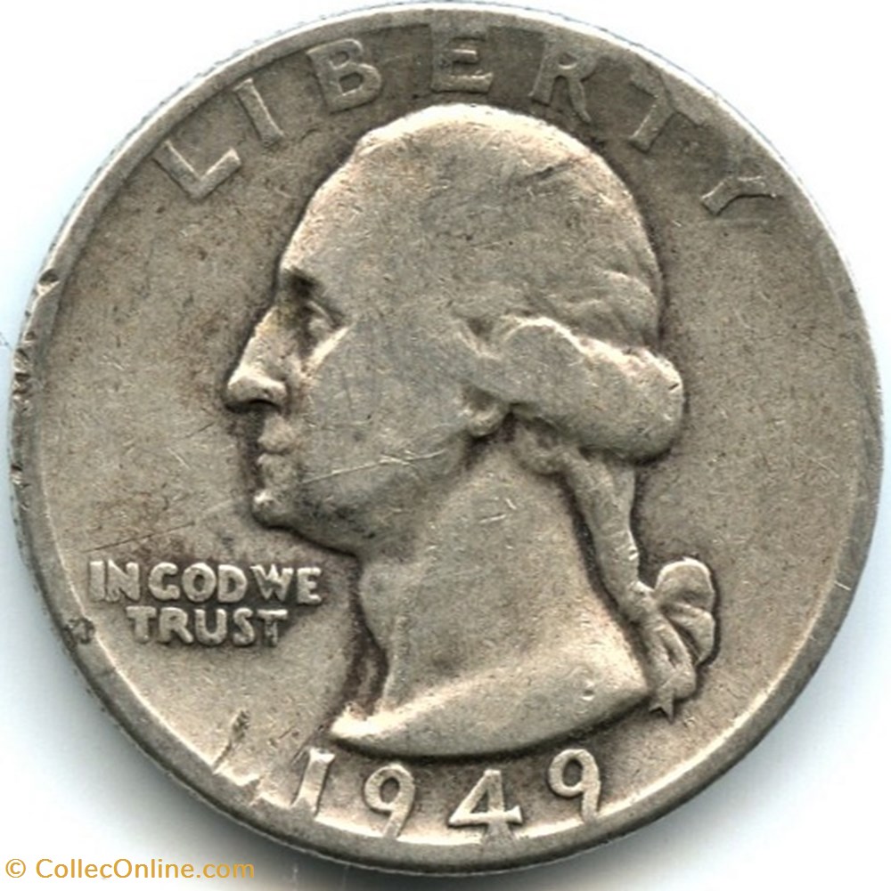 monnaies monde etats unis 1949 denver quarter dollar