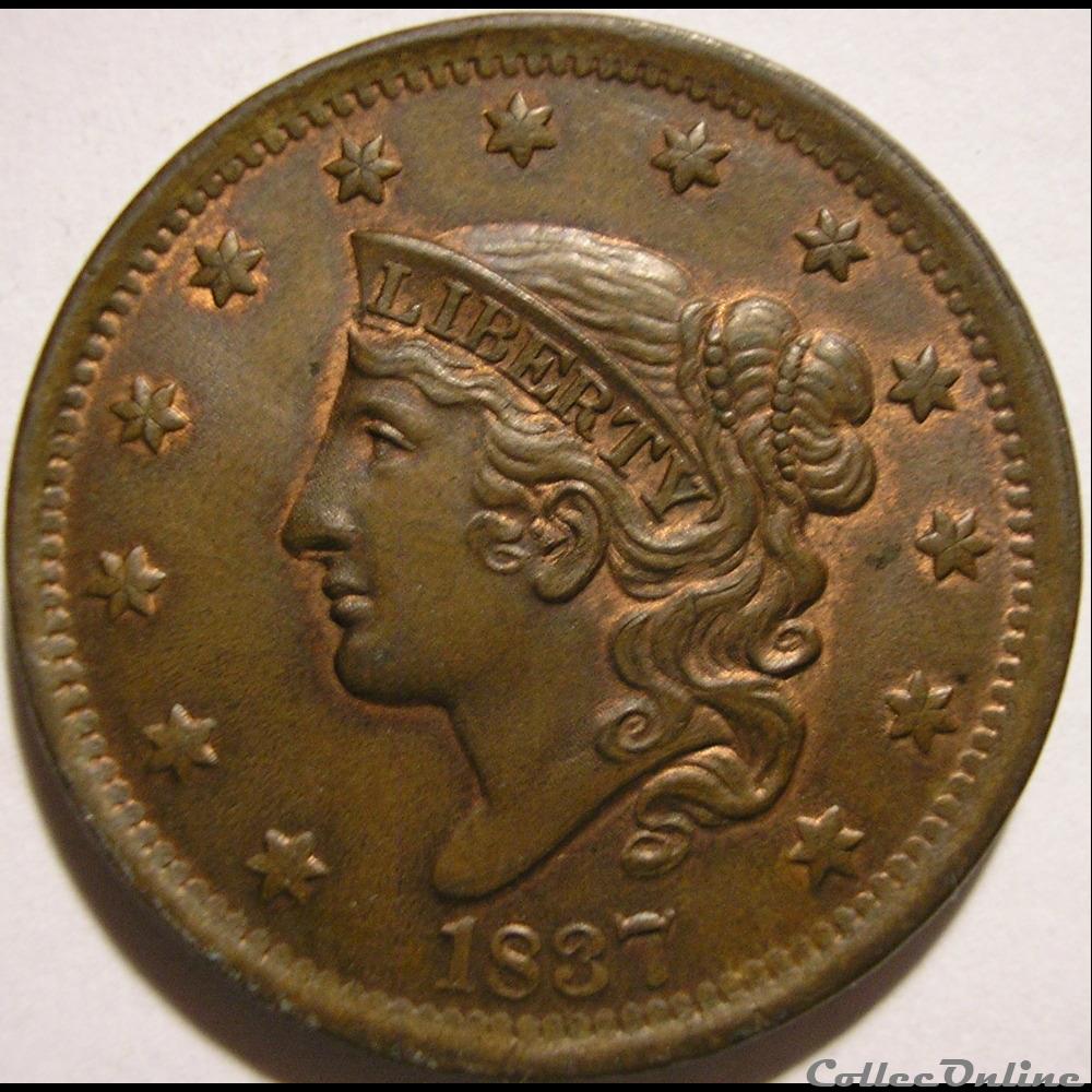 1837 One Cent monnaie monde etat uni 1837 one cent