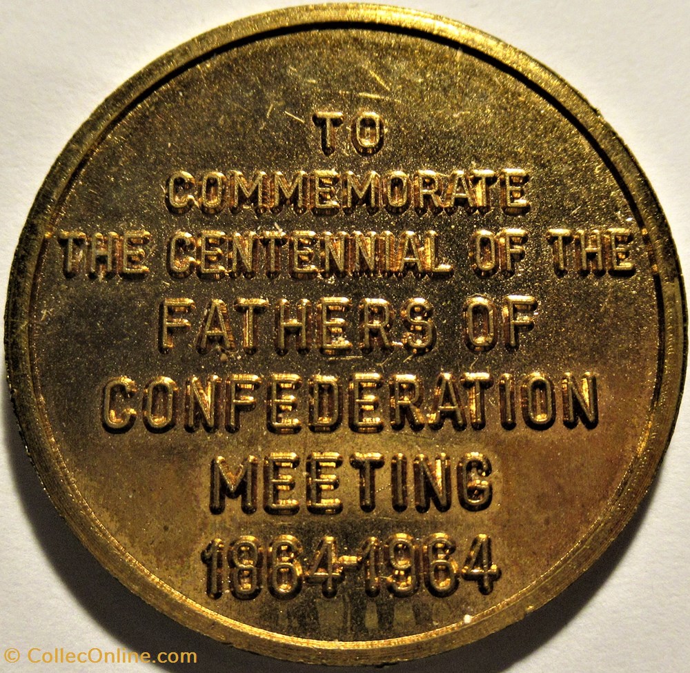 The Fathers of Confederation, Centennial of the Meeting, 1864-1964, Charlottetown 3 monnaies jetons mereaux the fathers of confederation centennial of the meeting 1864 1964 charlottetown