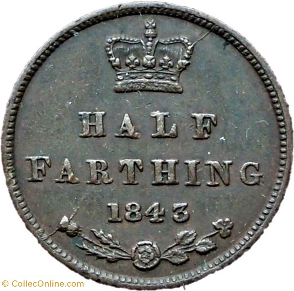 Victoria - Half Farthing 1843 - Kingdom of Great Britain 2 monnaies monde royaume uni victoria half farthing 1843 kingdom of great britain