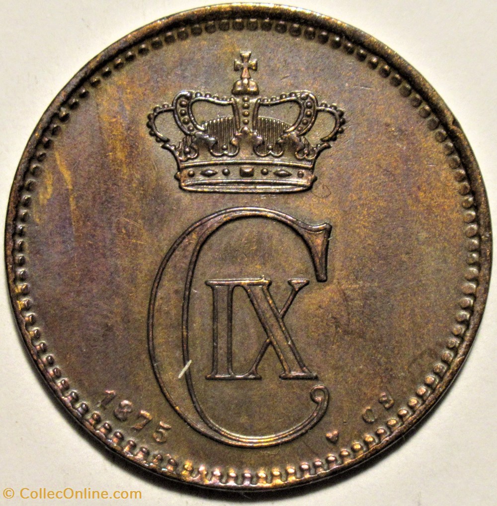 Christian IX Denmark - 5 Øre 1875 monnaies monde danemark christian ix denmark 5 re 1875