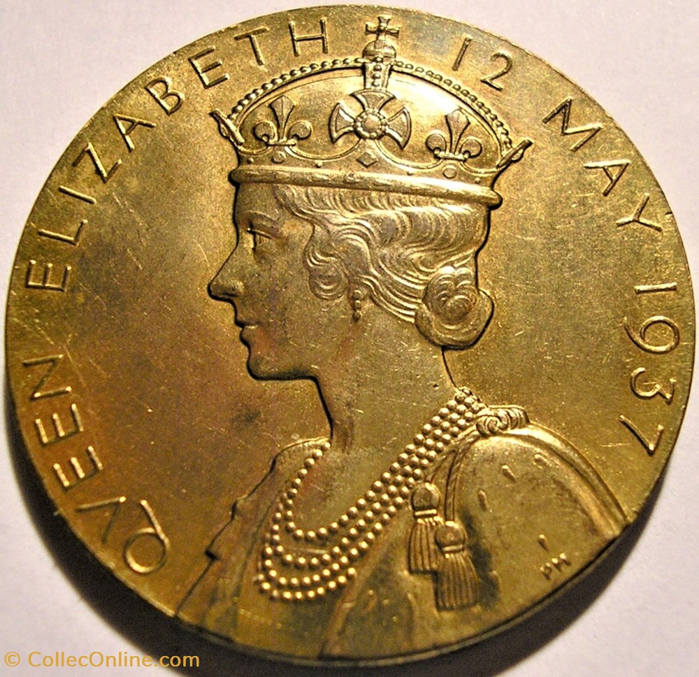 George VI & Elizabeth - 1937 Official Coronation Medal - UK 5 medaille royaume uni george vi elizabeth 1937 official coronation medal uk