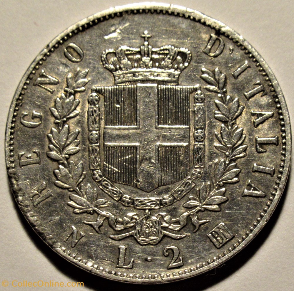 1863 Regno d'Italia, 2 Lire, Napoli - Vittorio Emanuele II (ex.2) 3 monnaies monde italie 1863 regno italia 2 lire napoli vittorio emanuele ii ex 2