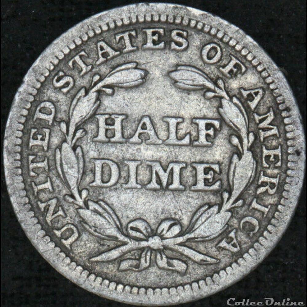 monnaies monde etats unis 1858 half dime ex 2