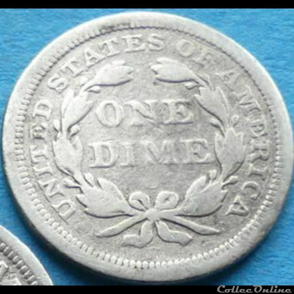 ←1854→ Dime / 10 Cents monnaie monde etat uni 1854 dime 10 cents
