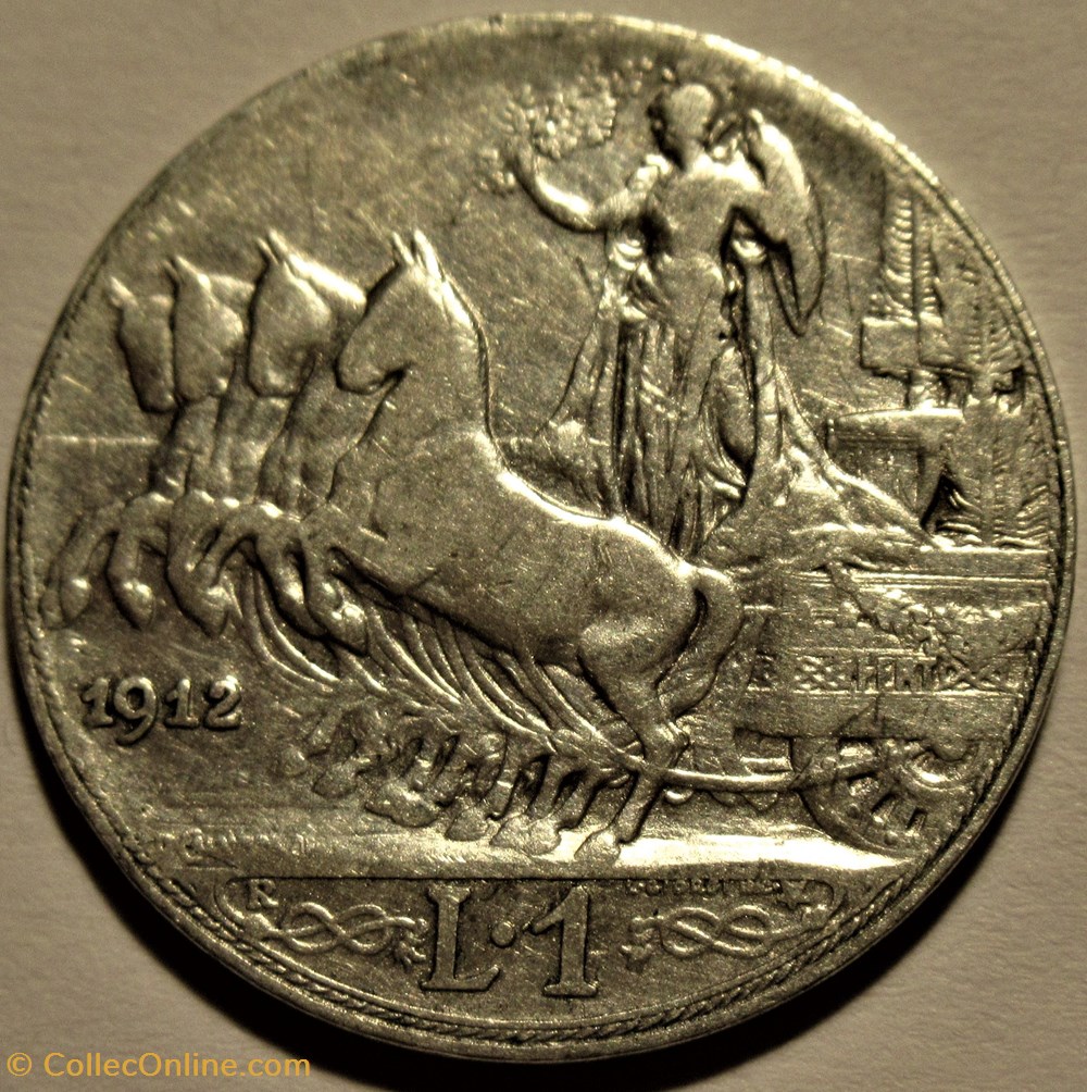 1912 Regno d'Italia, Lira, Roma - Vittorio Emanuele III - Doubling date 3 monnaies monde italie 1912 regno italia lira roma vittorio emanuele iii doubling date