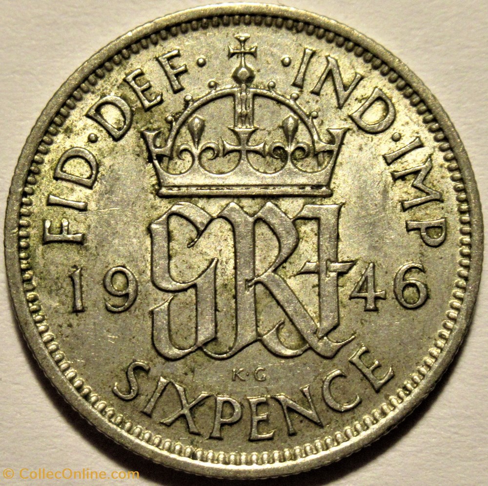 monnaies monde royaume uni george vi 6 pence 1946 great britain