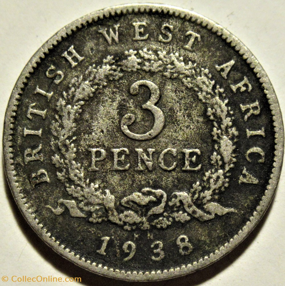 monnaies monde afrique occidentale britannique george vi 3 pence 1938 kn west africa