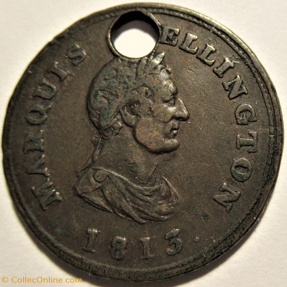 monnaies monde canada marquis wellington halfpenny token 1813 commerce