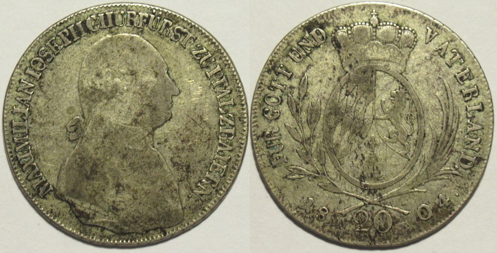 Maximilian IV Joseph - 20 Kreuzer 1804 - Electorate of Bavaria monnaies europe medievale saint empire romain germanique maximilian iv joseph 20 kreuzer 1804 electorate of bavaria