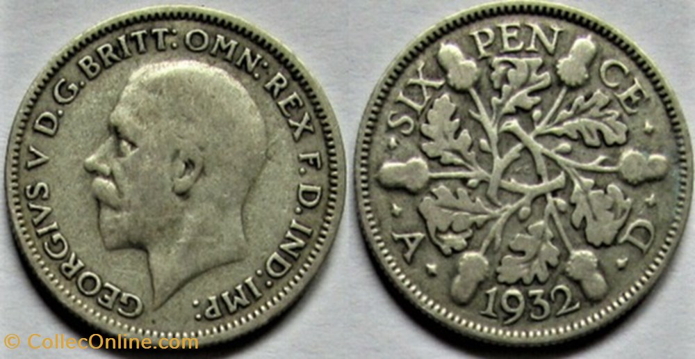 George V - 6 Pence 1932 - Great Britain monnaies monde royaume uni george v 6 pence 1932 great britain