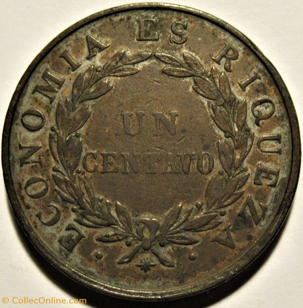 Chile - Un Centavo 1835 - Thick Planchet 3 monnaies monde chili chile un centavo 1835 thick planchet