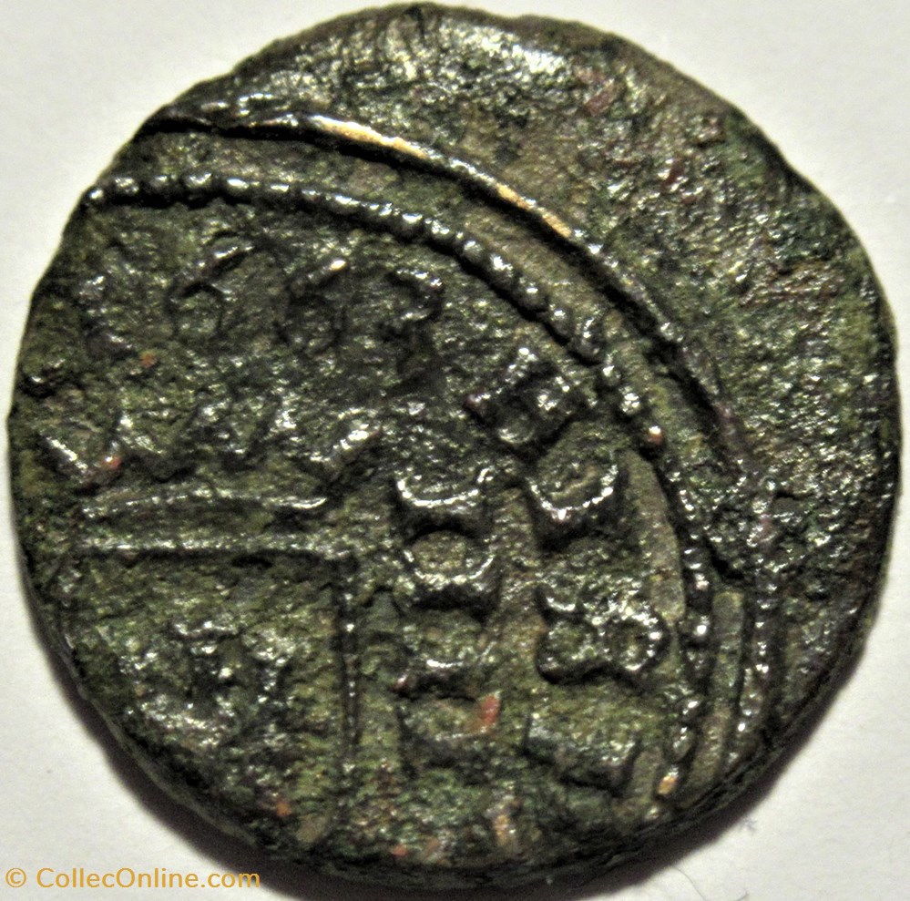 1663 - 4 Maravedis - Felipe IV de España - Off-Center 3 monnaies europe medievale royaume espagne 1663 4 maravedis felipe iv de espana off center