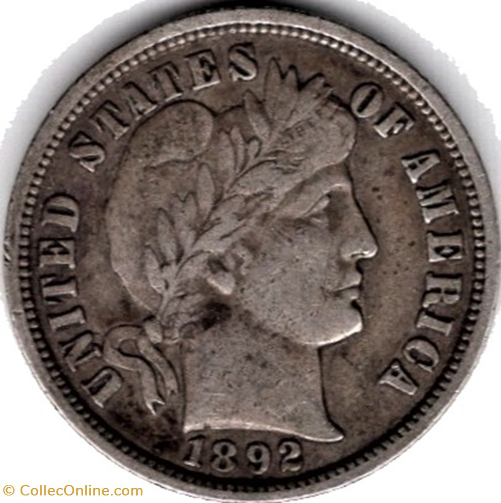 1892 New Orleans Dime monnaies monde etats unis 1892 new orleans dime