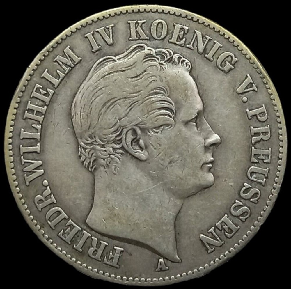 Friedrich Wilhelm IV - 1 Mining Thaler 1852, Kingdom of Prussia monnaies europe medievale saint empire romain germanique friedrich wilhelm iv 1 mining thaler 1852 kingdom of prussia