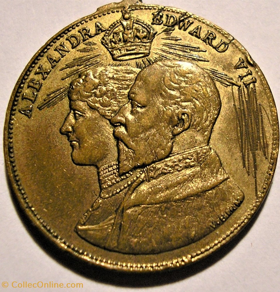 Edward VII & Alexandra - Token Coronation 1902 2 medaille royaume uni edward vii alexandra token coronation 1902