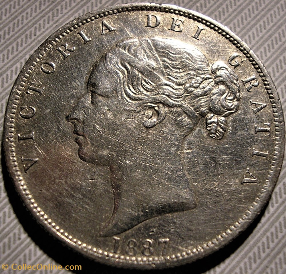 Victoria - Half Crown, 1887 - Kingdom of Great Britain 4 monnaies monde royaume uni victoria half crown 1887 kingdom of great britain