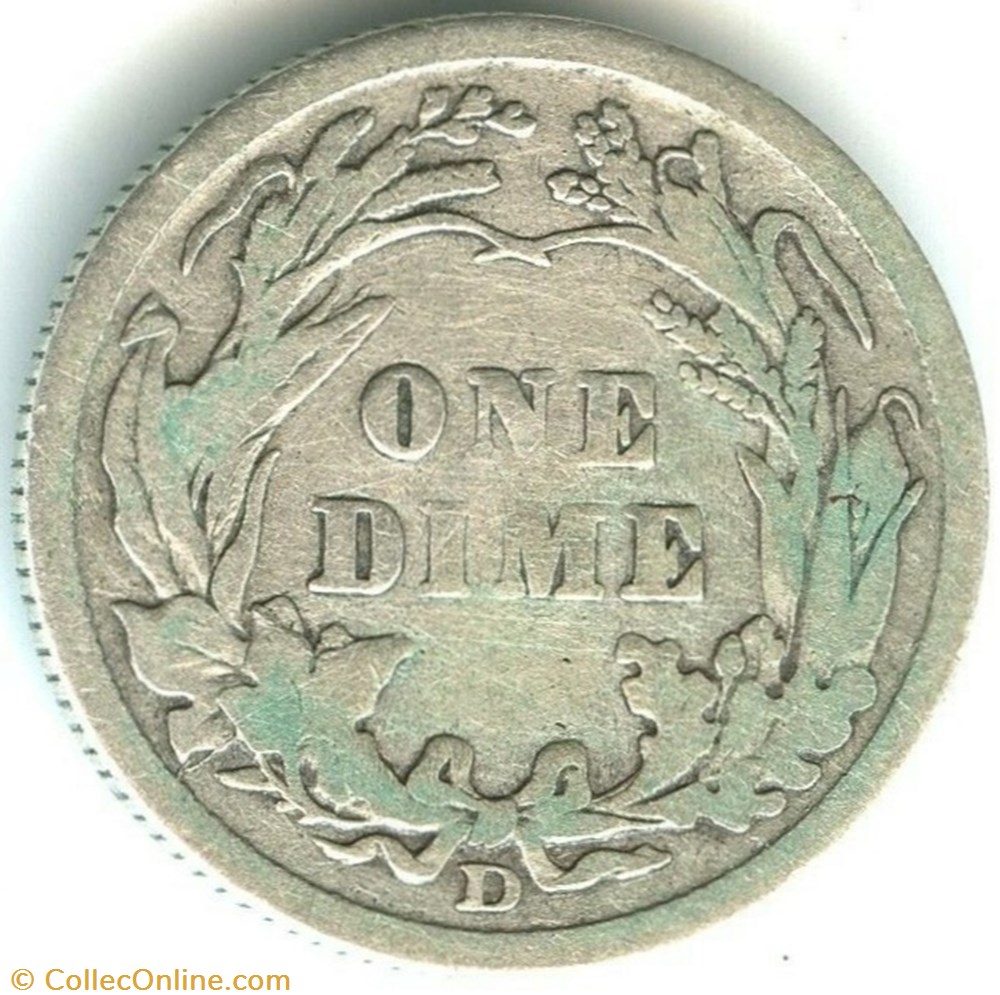 1908 Denver Dime monnaie monde etat uni 1908 denver dime