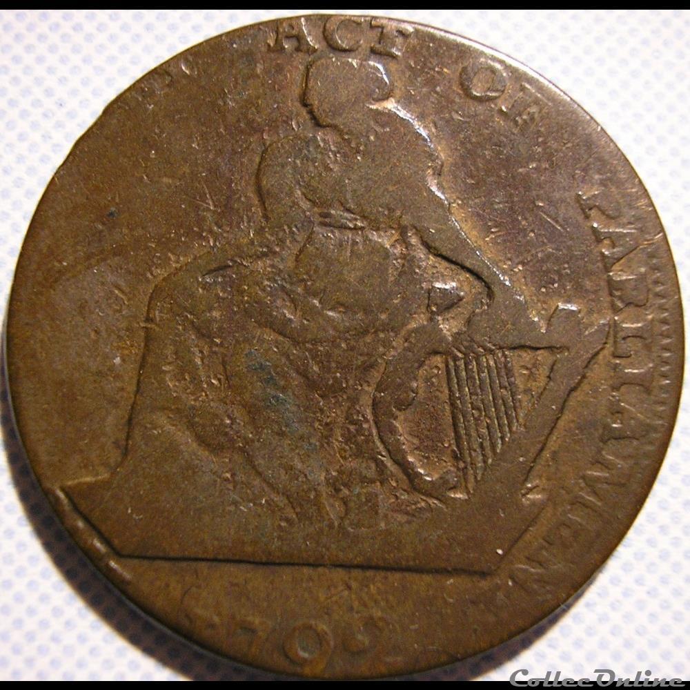 1792 HalfPenny - Ireland, Dublin Camac Kyan & Camac monnaie monde irlande 1792 halfpenny ireland dublin camac kyan camac