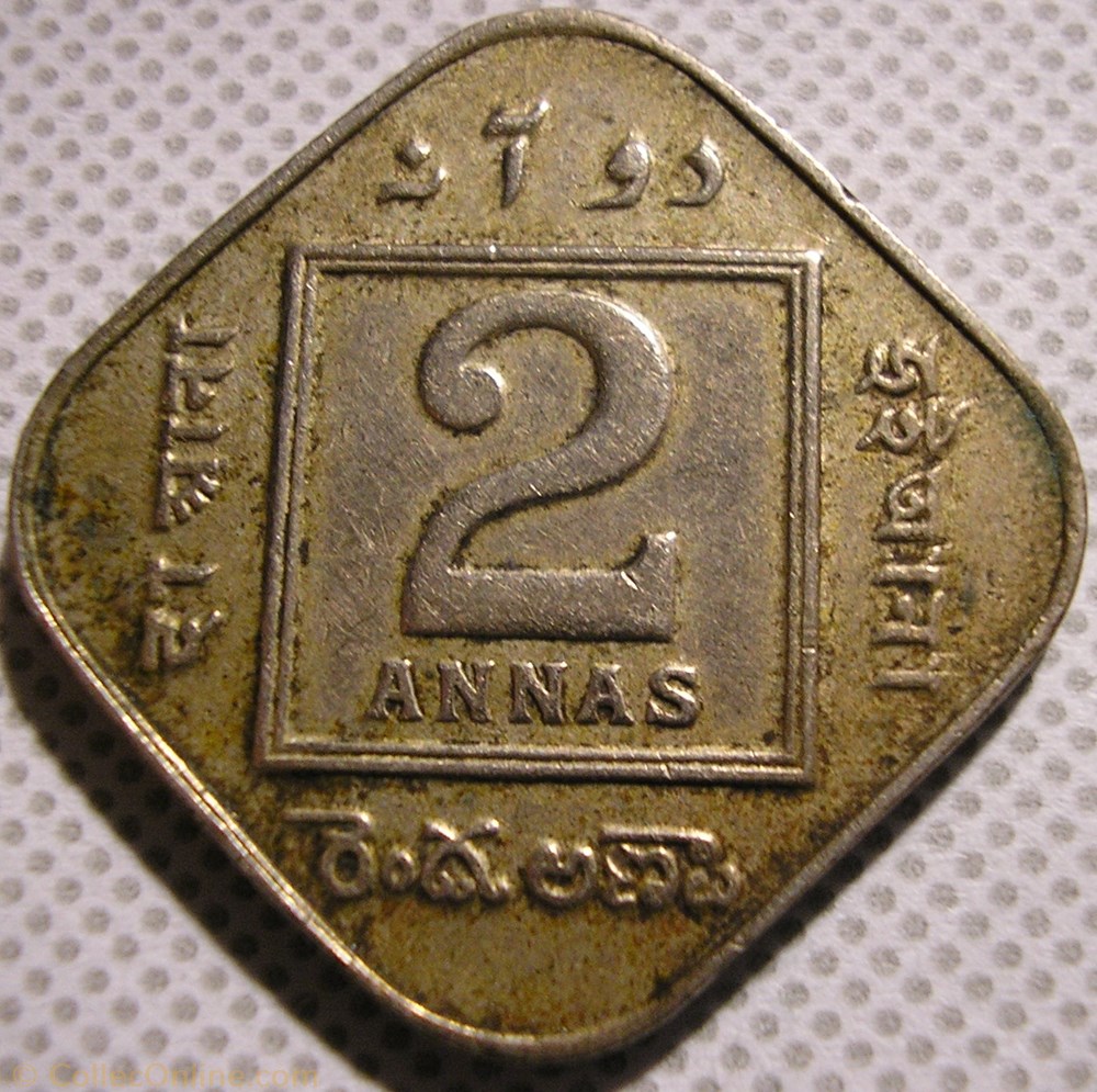 George V - 2 Annas 1919 Calcutta - British India monnaie monde inde george v 2 annas 1919 calcutta british india