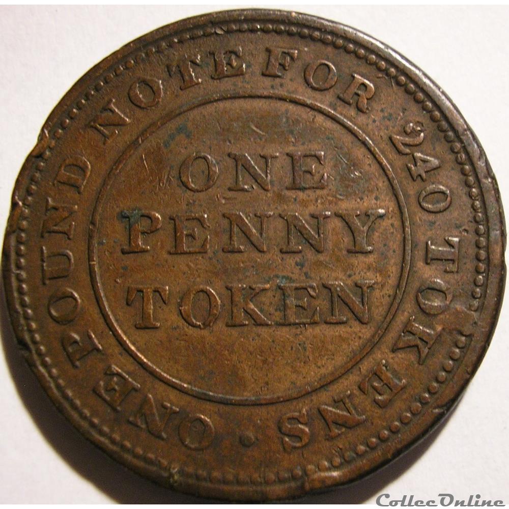 monnaies monde royaume uni 1813 one penny flint lead works flintshire wales