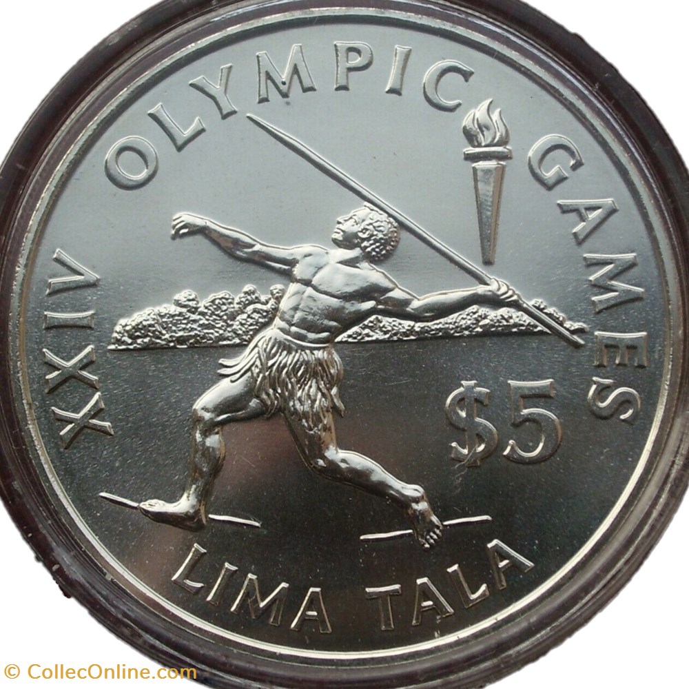 Elizabeth II - 5 Tala 1988 Olympic Games - Tokelau Islands, New Zealand monnaies monde nouvelle zelande elizabeth ii 5 tala 1988 olympic games tokelau islands new zealand