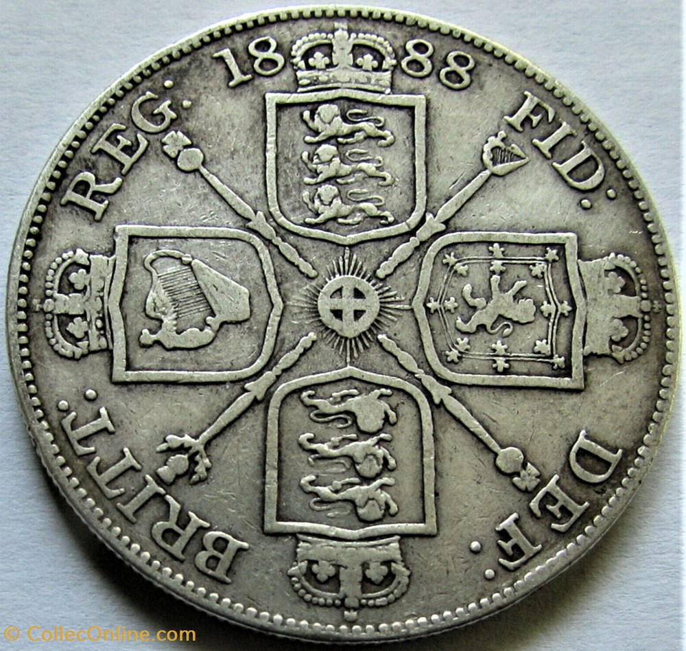 Victoria - Jubilee Double Florin, 1888 - Kingdom of Great Britain 3 monnaies monde royaume uni victoria jubilee double florin 1888 kingdom of great britain