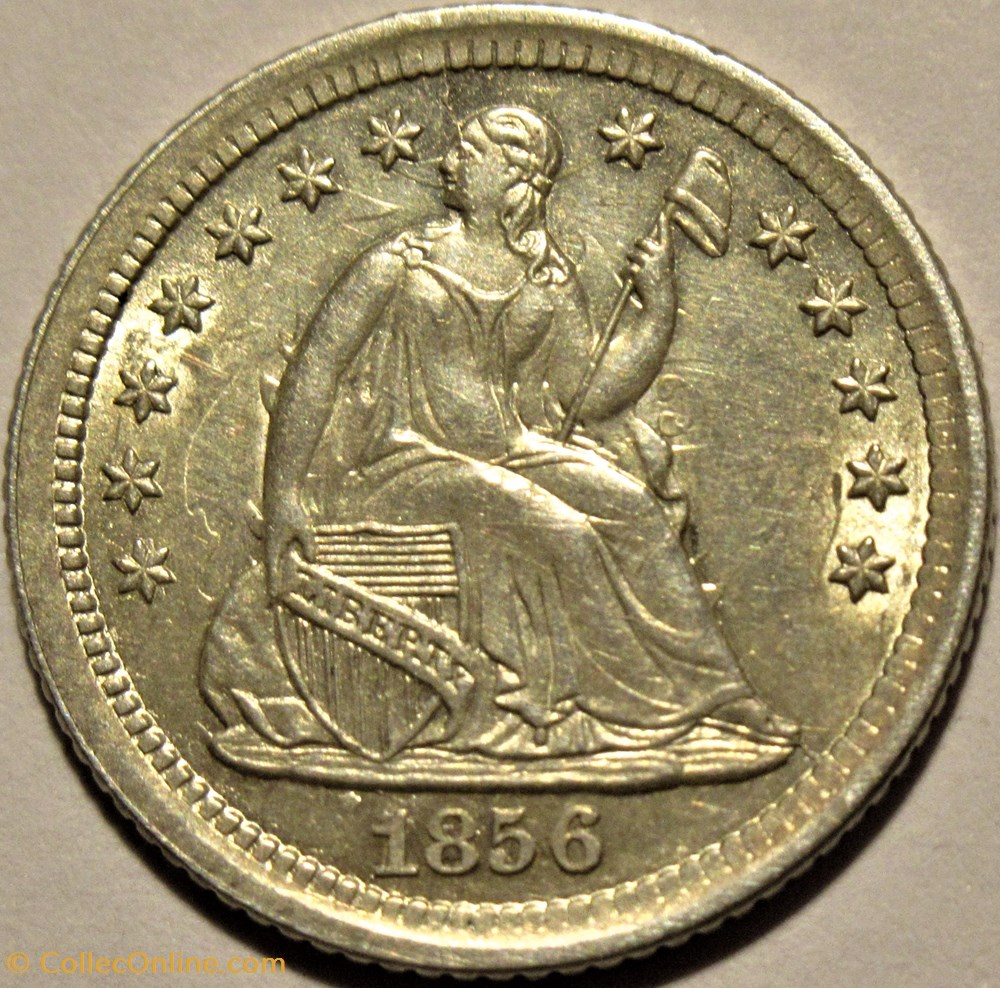 1856 O Half Dime - Die Clash + Die Crack Error monnaies monde etats unis 1856 o half dime die clash die crack error