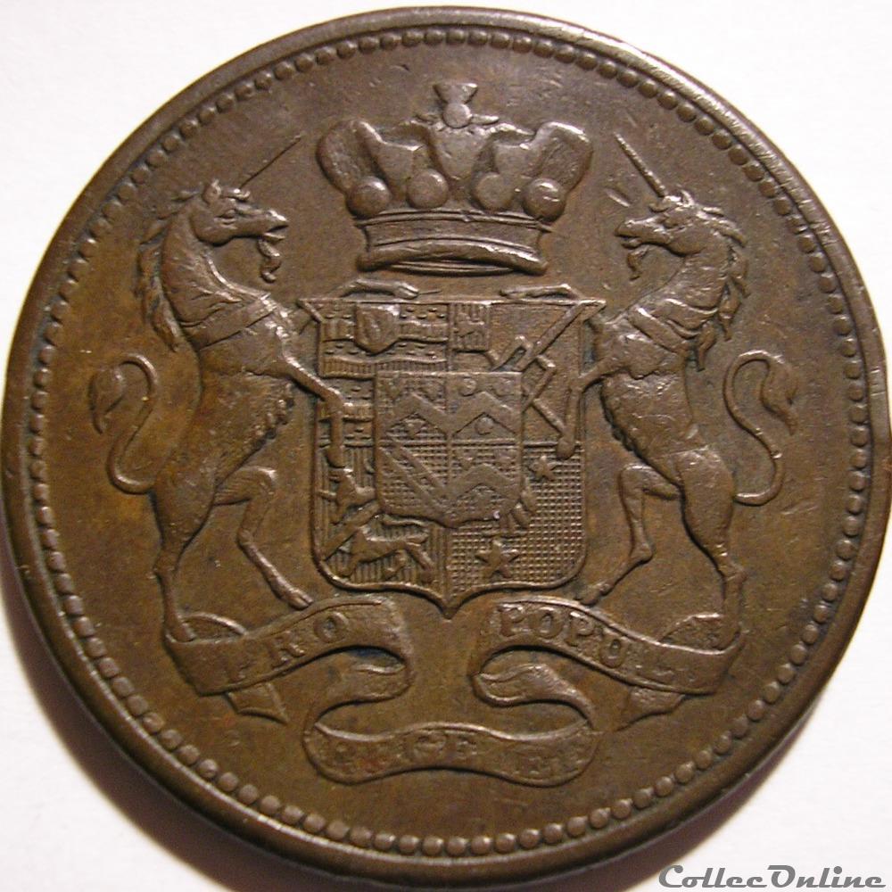 monnaies monde royaume uni 1812 one penny cornwall cornish mines