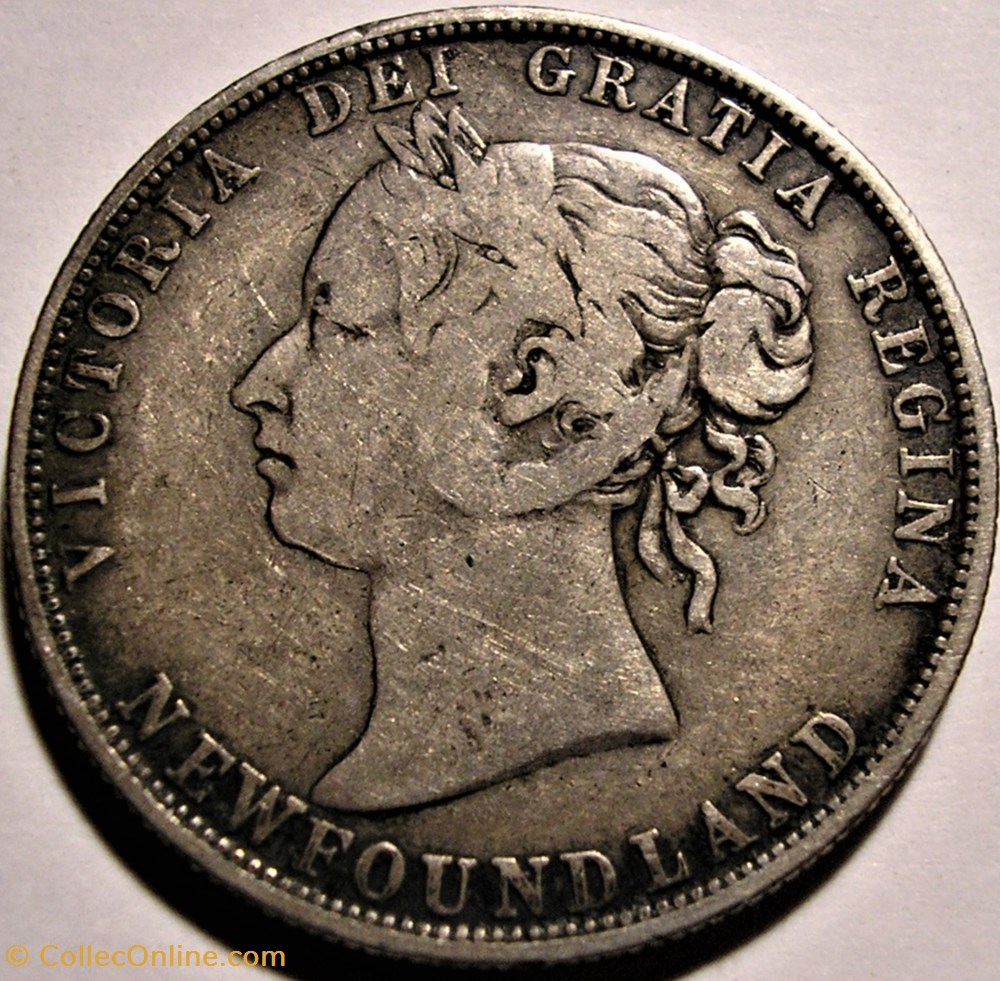 Victoria - 50 Cents 1885 Newfoundland monnaie monde canadum victoria 50 cents 1885 newfoundland