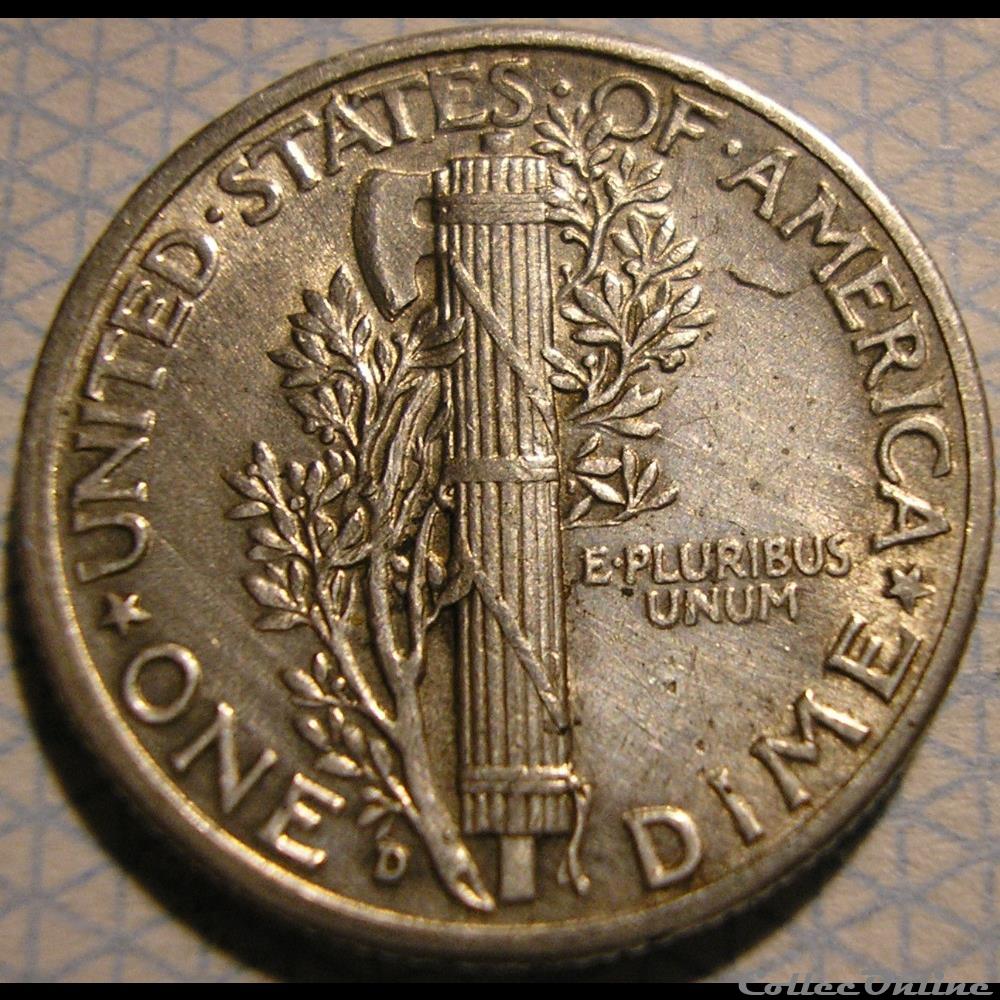 1943 Denver Dime monnaies monde etats unis 1943 denver dime