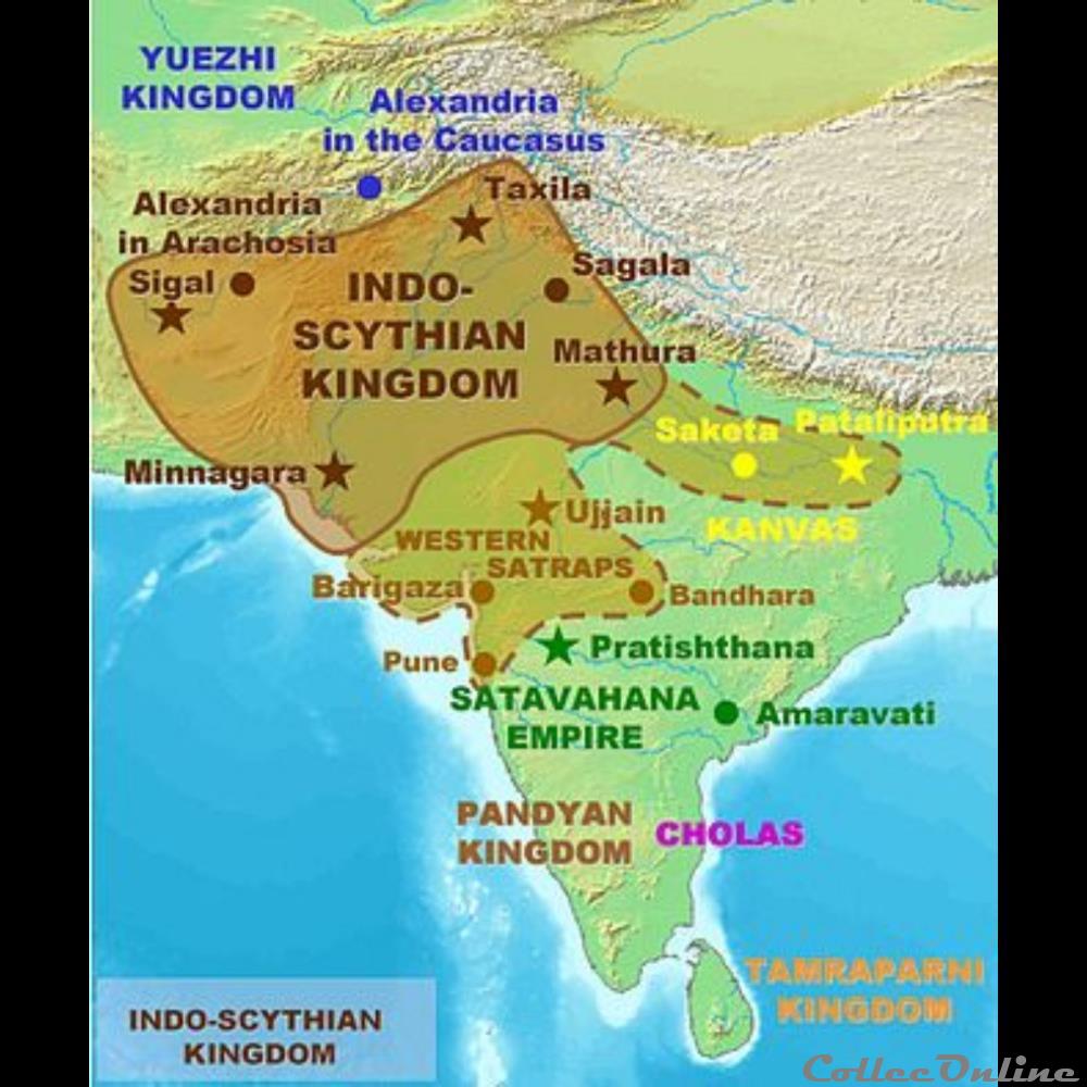 Spalirisos 50-47 BC. - Square - Indo-Scythian Kingdom 3 monnaie antique autre spalirisos 50 47 bc square indo scythian kingdom