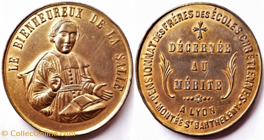 medailles france jean baptiste de la salle prix au merite pensionnat des freres chretiens a lyon var ex 2